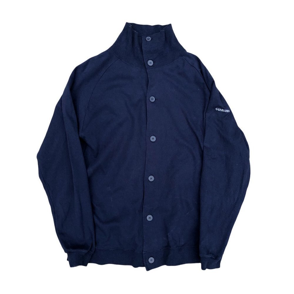 FOUR SEASONS Men's Medium Blue Button Button Long Sleeve Sweater Jacket​…​​